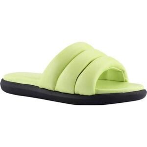 Marc Fisher Yessi Lime Green Puffy Black‎ Slide Sz 7